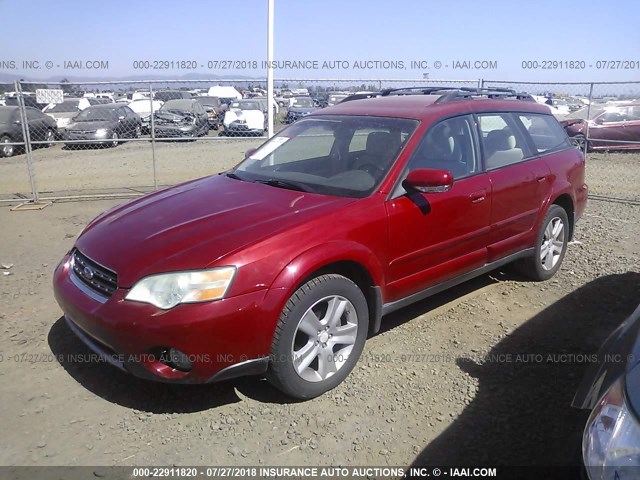 4S4BP84C364333930 - 2006 SUBARU LEGACY OUTBACK 3.0R RED photo 2