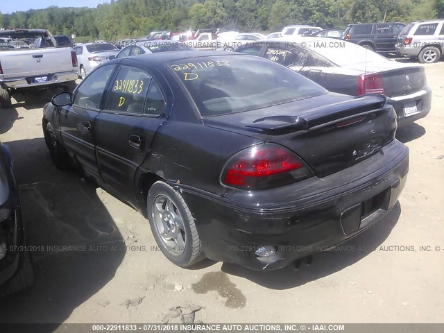 1G2NW52EX2M649461 - 2002 PONTIAC GRAND AM GT BLACK photo 3