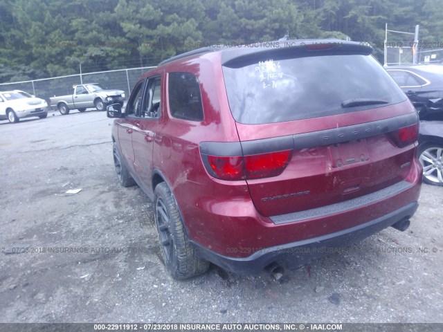 1D4SD4GTXBC592323 - 2011 DODGE DURANGO CREW RED photo 3