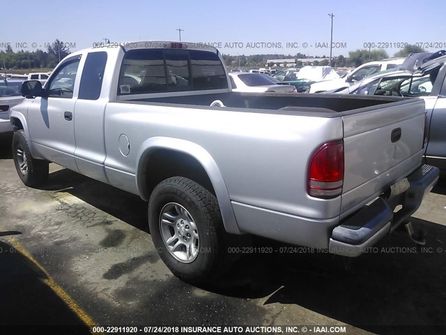 1D7HG32N53S130203 - 2003 DODGE DAKOTA SPORT SILVER photo 3