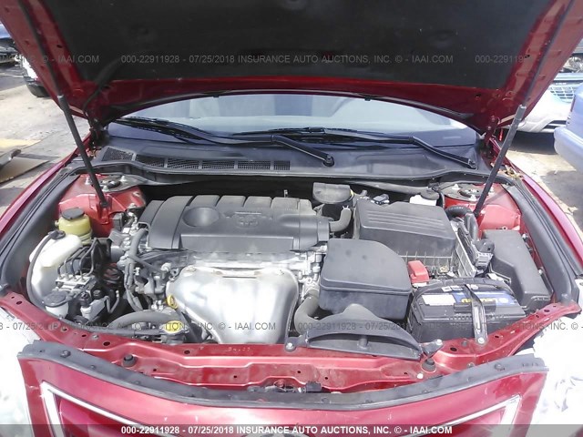 4T1BF3EK7BU681980 - 2011 TOYOTA CAMRY SE/LE/XLE წითელი ფოტო 10