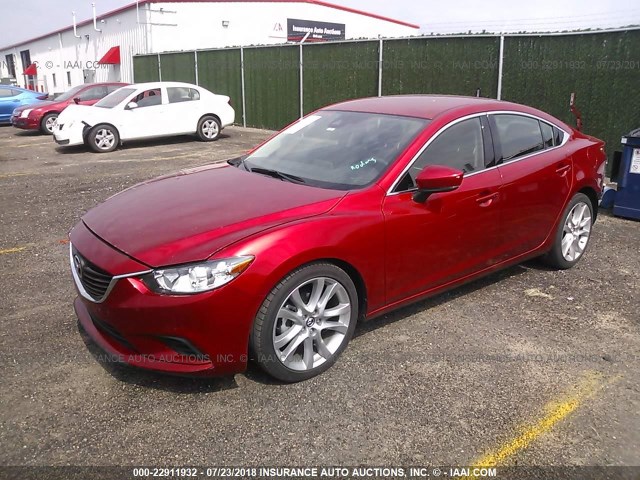 JM1GL1V55H1111195 - 2017 MAZDA 6 TOURING RED photo 2