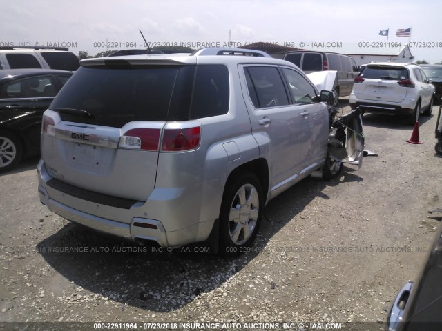 2GKFLUE31F6182534 - 2015 GMC TERRAIN DENALI SILVER photo 4