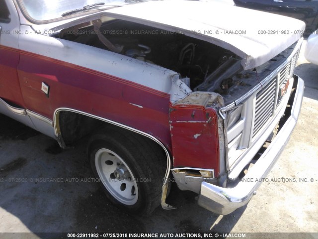 1GTDC14H2FS526853 - 1985 GMC C1500 RED photo 6