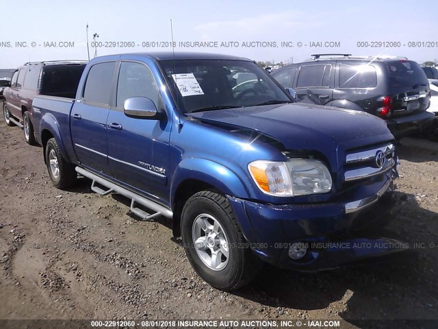 5TBET341X6S510176 - 2006 TOYOTA TUNDRA DOUBLE CAB SR5 BLUE photo 1