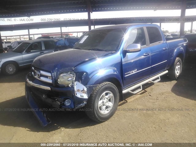 5TBET341X6S510176 - 2006 TOYOTA TUNDRA DOUBLE CAB SR5 BLUE photo 2