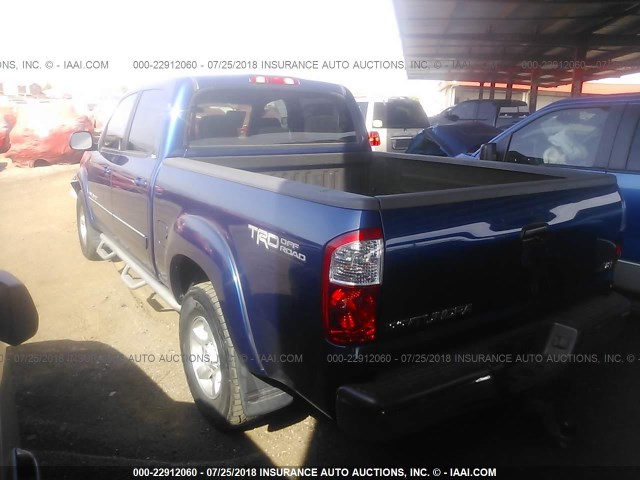 5TBET341X6S510176 - 2006 TOYOTA TUNDRA DOUBLE CAB SR5 BLUE photo 3