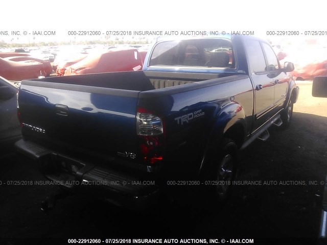 5TBET341X6S510176 - 2006 TOYOTA TUNDRA DOUBLE CAB SR5 BLUE photo 4