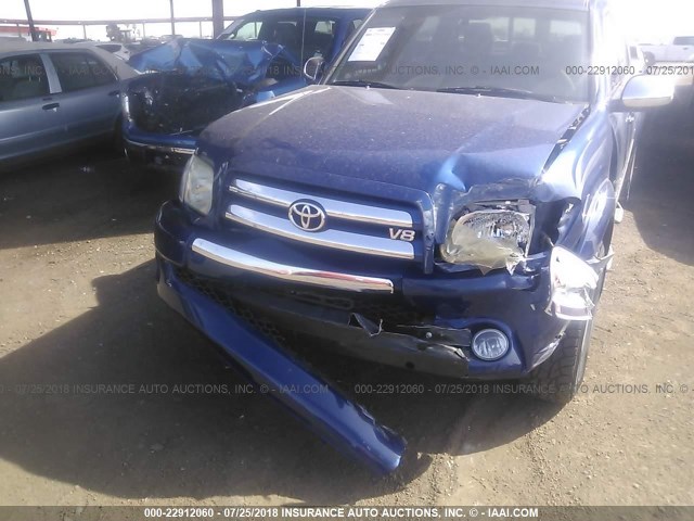 5TBET341X6S510176 - 2006 TOYOTA TUNDRA DOUBLE CAB SR5 BLUE photo 6