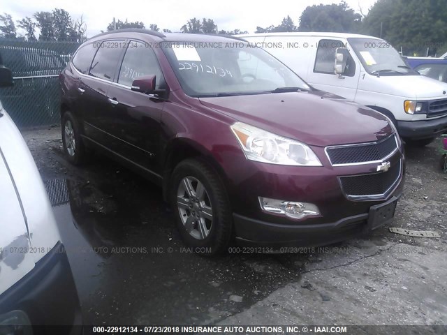 1GNLRGED4AS125376 - 2010 CHEVROLET TRAVERSE LT MAROON photo 1