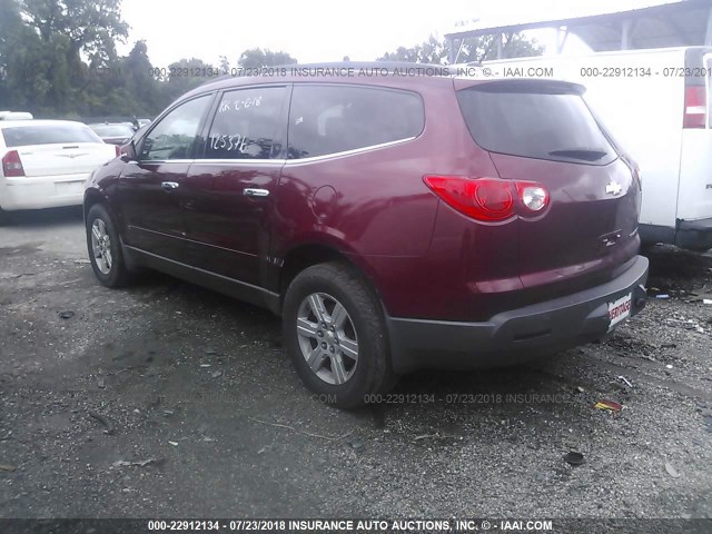 1GNLRGED4AS125376 - 2010 CHEVROLET TRAVERSE LT MAROON photo 3