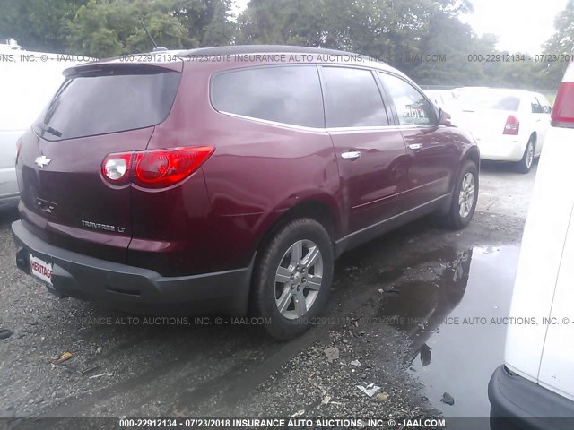 1GNLRGED4AS125376 - 2010 CHEVROLET TRAVERSE LT MAROON photo 4