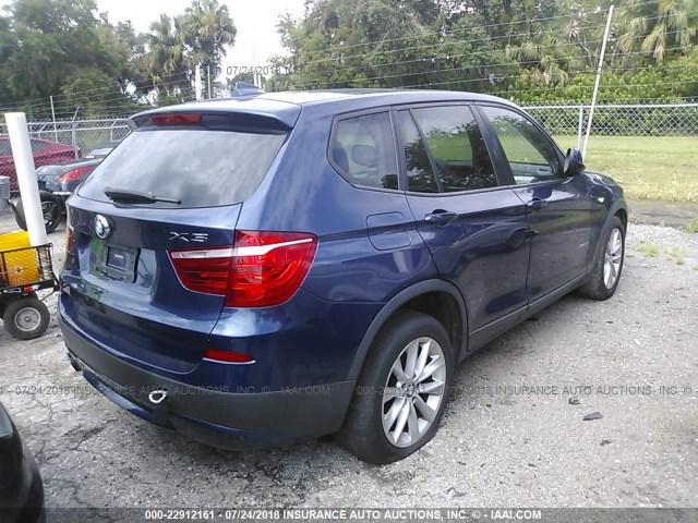 5UXWX9C52D0A27872 - 2013 BMW X3 XDRIVE28I BLUE photo 4