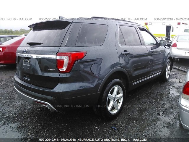 1FM5K8D80HGA53035 - 2017 FORD EXPLORER XLT Dark Blue photo 4