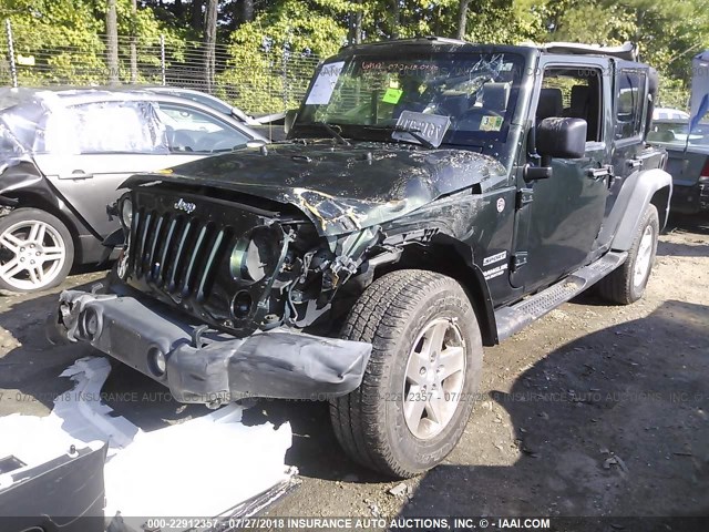 1J4BA3H17AL171603 - 2010 JEEP WRANGLER UNLIMITE SPORT GREEN photo 2