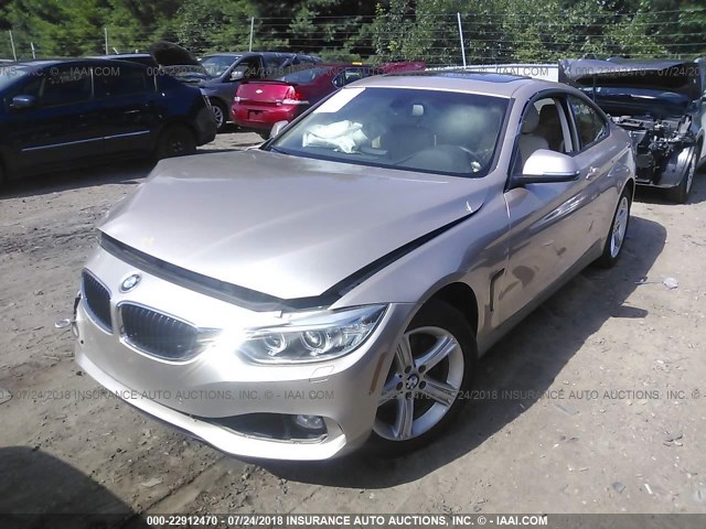 WBA3N5C51FK484726 - 2015 BMW 428 XI BEIGE photo 2