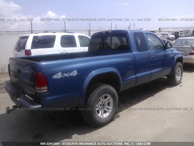 1D7HG32N64S719553 - 2004 DODGE DAKOTA SPORT BLUE photo 4