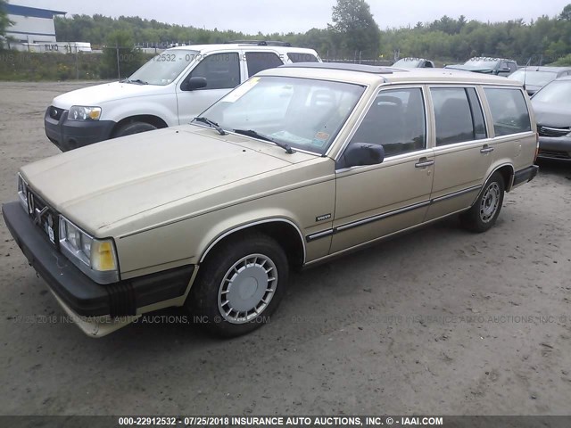 YV1FX8859H1091709 - 1987 VOLVO 740 GLE GOLD photo 2