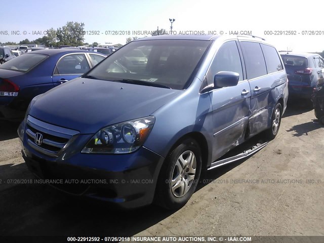 5FNRL38736B028421 - 2006 HONDA ODYSSEY BLUE photo 2