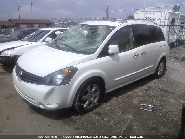 5N1BV28U08N118878 - 2008 NISSAN QUEST S/SE/SL WHITE photo 2