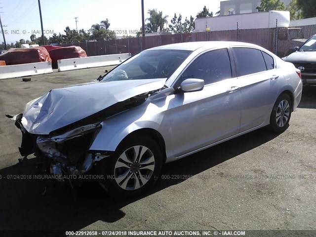 1HGCR2F37EA065561 - 2014 HONDA ACCORD LX SILVER photo 2