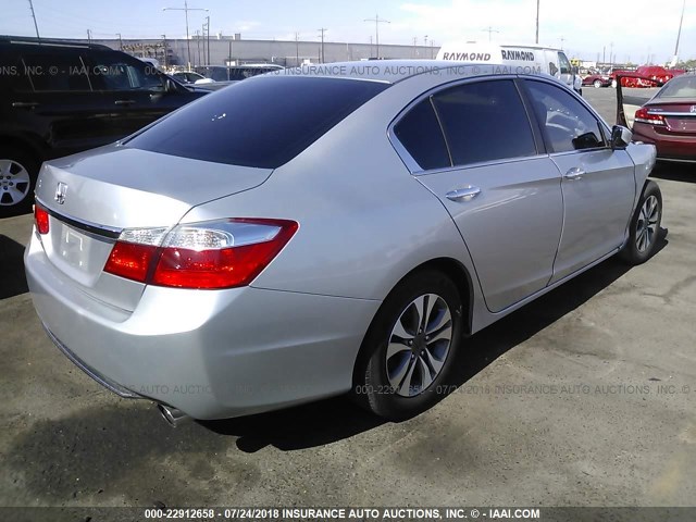 1HGCR2F37EA065561 - 2014 HONDA ACCORD LX SILVER photo 4