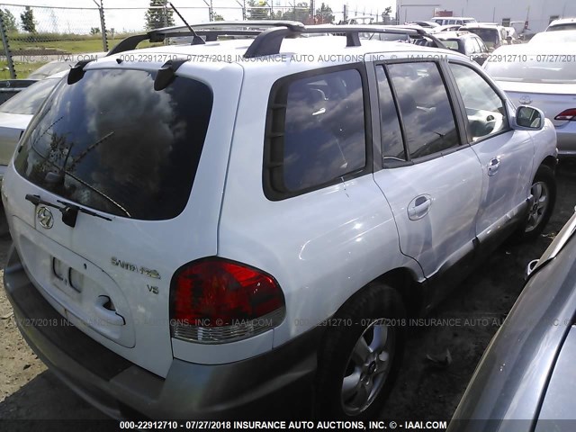 KM8SC13D26U108928 - 2006 HYUNDAI SANTA FE GLS/LIMITED WHITE photo 4