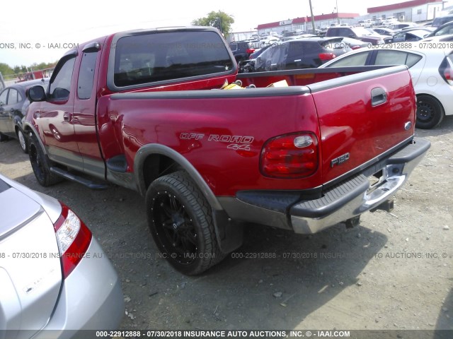 2FTRX08L41CA79524 - 2001 FORD F150 RED photo 3