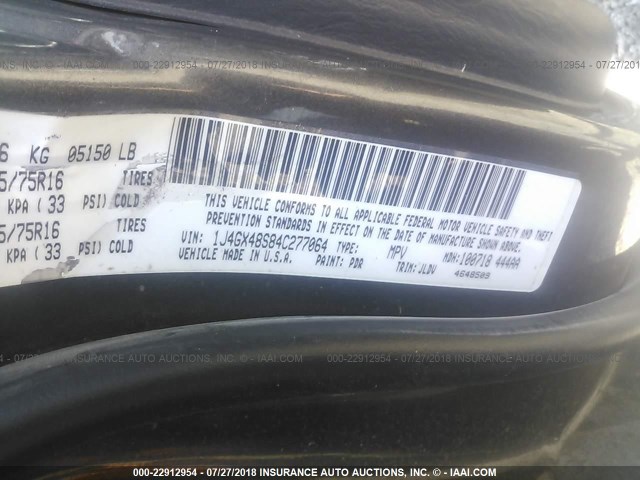 1J4GX48S84C277064 - 2004 JEEP GRAND CHEROKEE LAREDO/COLUMBIA/FREEDOM 灰色 照片 9