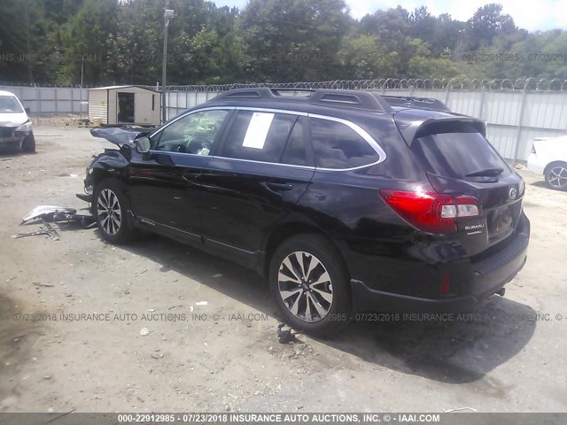 4S4BSBNC1F3328645 - 2015 SUBARU OUTBACK 2.5I LIMITED BLACK photo 3