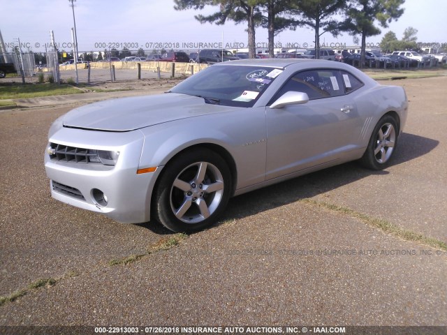 2G1FF1ED3B9132441 - 2011 CHEVROLET CAMARO LT SILVER photo 2