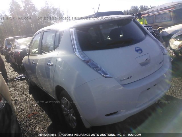 1N4AZ0CP7FC308539 - 2015 NISSAN LEAF S/SV/SL WHITE photo 3