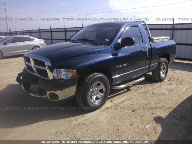 1D7HA16K92J137035 - 2002 DODGE RAM 1500 BLUE photo 2