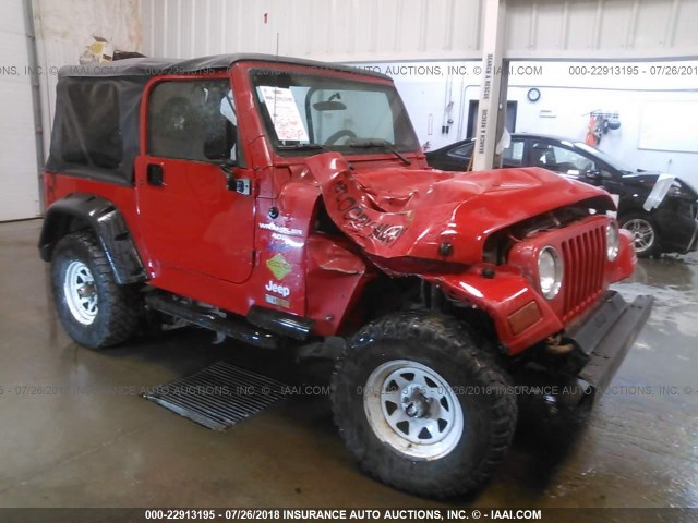 1J4FY19S0WP769928 - 1998 JEEP WRANGLER / TJ SPORT RED photo 1