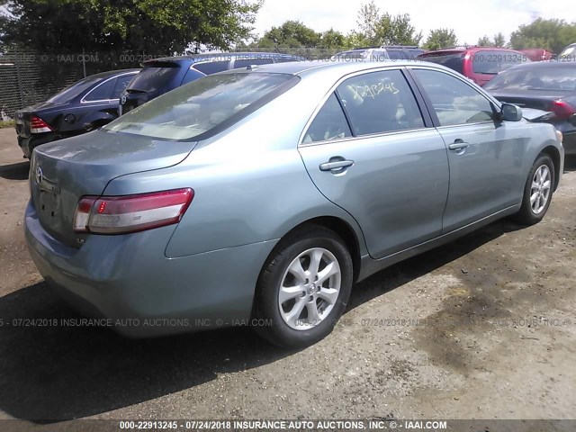 4T4BF3EKXAR055814 - 2010 TOYOTA CAMRY SE/LE/XLE GREEN photo 4