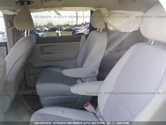 KNDMA5C15G6183080 - 2016 KIA SEDONA L SILVER photo 8