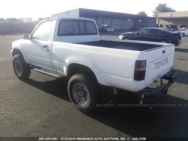 JT4RN01P3M0013724 - 1991 TOYOTA PICKUP 1/2 TON SHORT WHEELBASE DLX WHITE photo 3