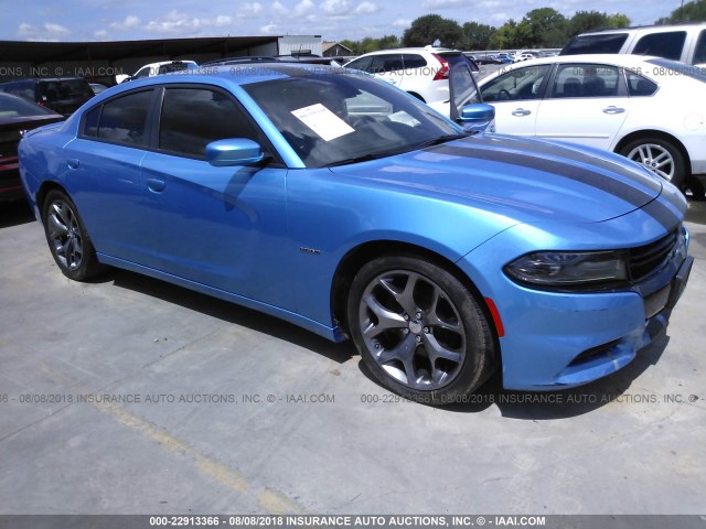 2C3CDXCT6GH179512 - 2016 DODGE CHARGER R/T BLUE photo 1
