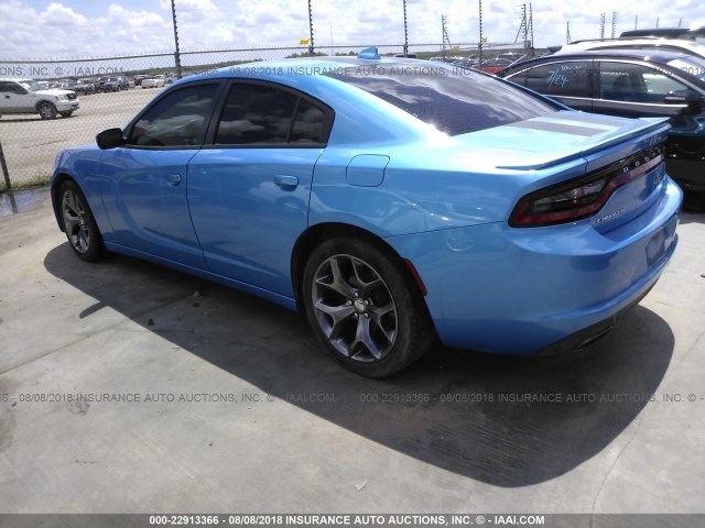 2C3CDXCT6GH179512 - 2016 DODGE CHARGER R/T BLUE photo 3