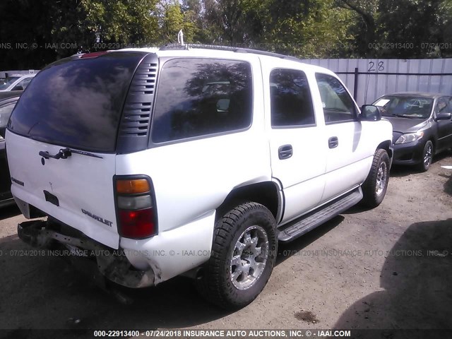 1GNEK13Z44J167503 - 2004 CHEVROLET TAHOE K1500 WHITE photo 4