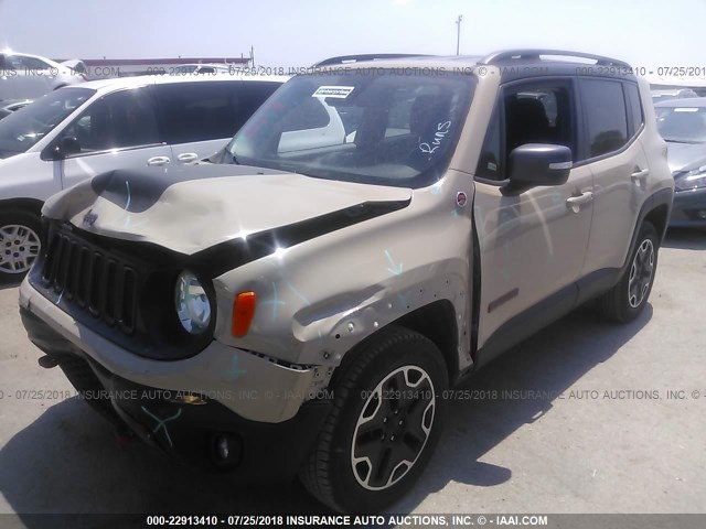 ZACCJBCT2GPD57759 - 2016 JEEP RENEGADE TRAILHAWK BEIGE photo 2