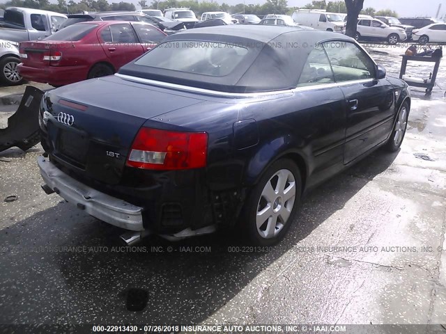 WAUAC48H26K010648 - 2006 AUDI A4 1.8 CABRIOLET BLUE photo 4