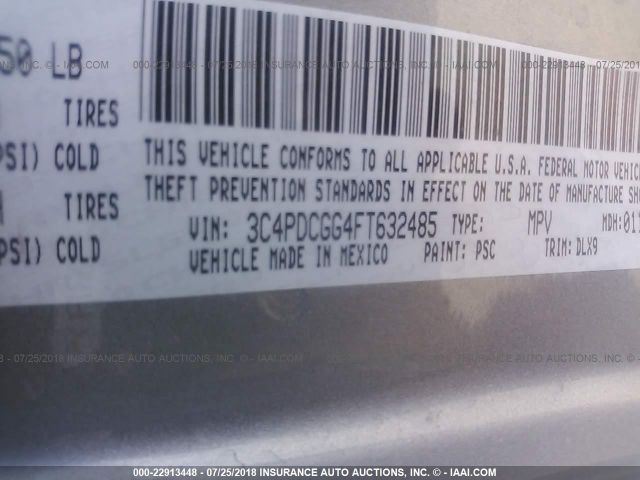 3C4PDCGG4FT632485 - 2015 DODGE JOURNEY CROSSROAD SILVER photo 9