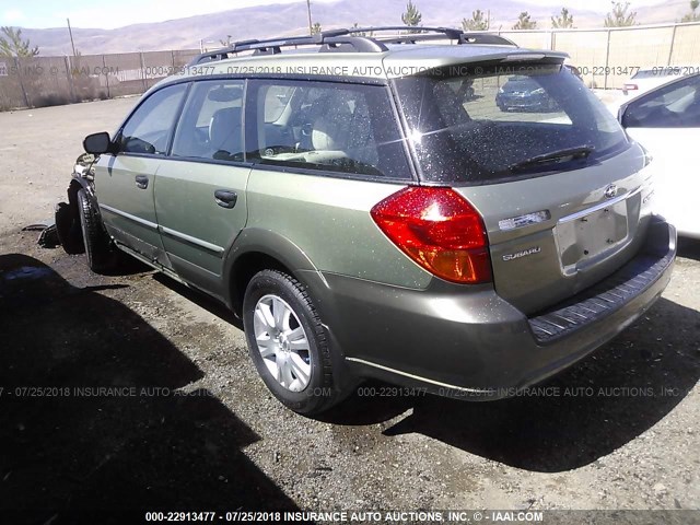 4S4BP61C257339837 - 2005 SUBARU LEGACY OUTBACK 2.5I GREEN photo 3