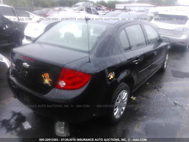 1G1AT58H397236786 - 2009 CHEVROLET COBALT LT BLACK photo 4