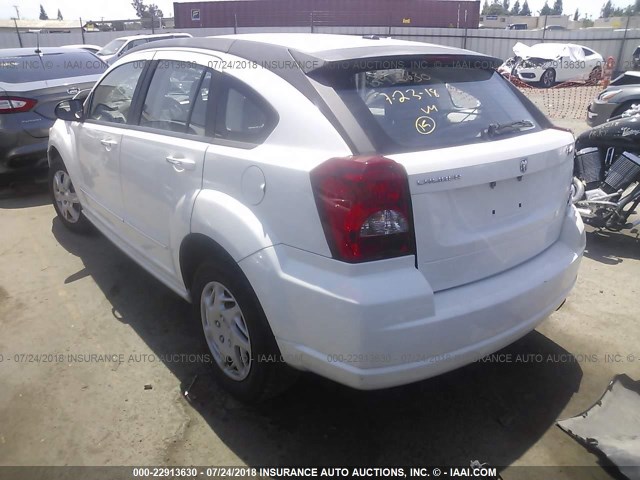 1B3HB78K77D331870 - 2007 DODGE CALIBER R/T WHITE photo 3