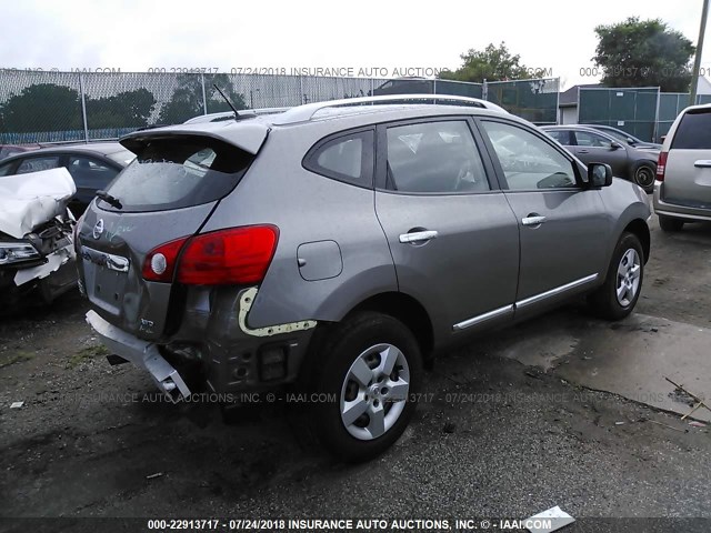 JN8AS5MV9FW761430 - 2015 NISSAN ROGUE SELECT S GRAY photo 4