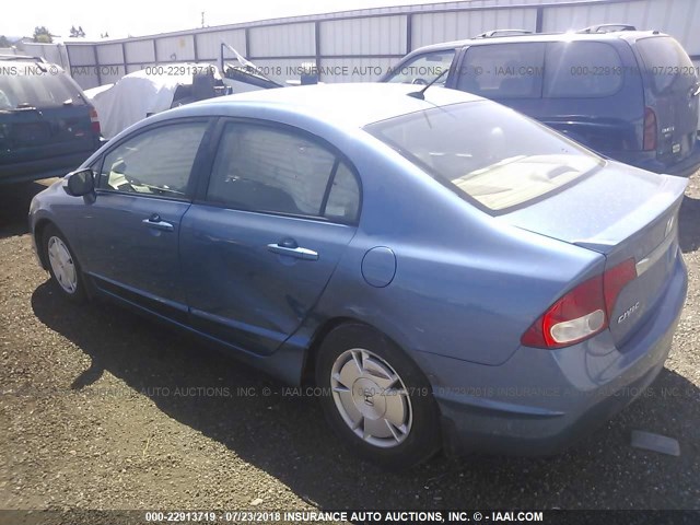 JHMFA3F22AS002189 - 2010 HONDA CIVIC HYBRID BLUE photo 3