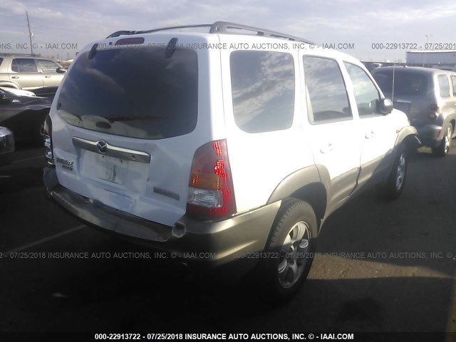 4F2CU081X1KM32390 - 2001 MAZDA TRIBUTE LX/ES WHITE photo 4