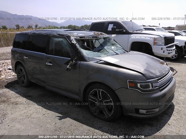 2FMHK6DT5DBD35145 - 2013 FORD FLEX LIMITED GRAY photo 1